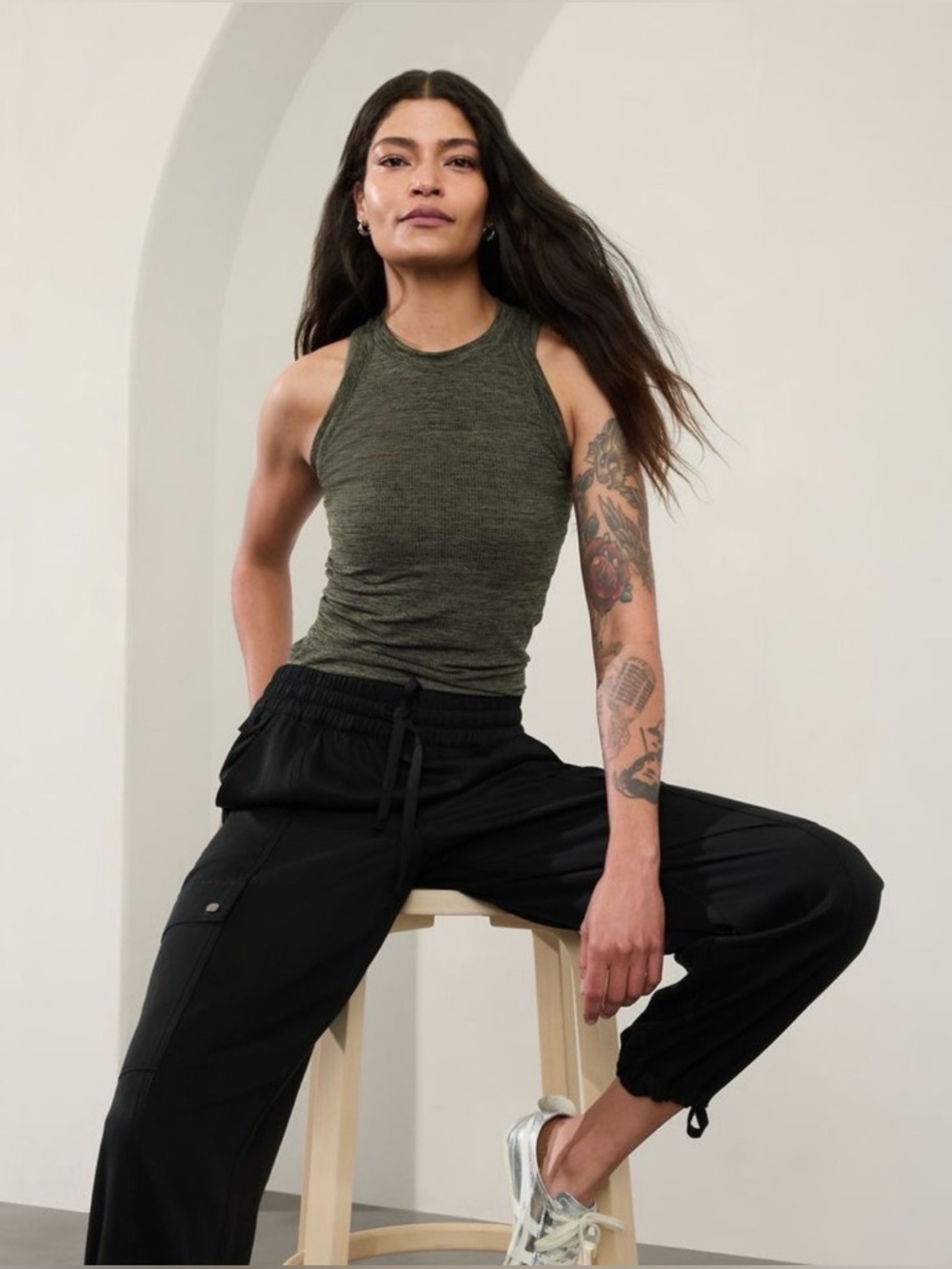 Athleta Renew Seamless Racerback Tank
Moss Heather, size Large